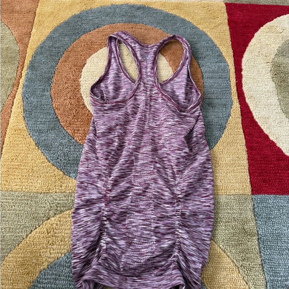 Athleta Women Fastest Track Racerback Tank Top Plum Spacedye Size XS